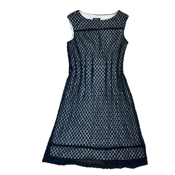 Adrianna Papell Black Lace Print Fit & Flare Sleeveless Dress Size 10 Cocktail - Picture 2 of 12